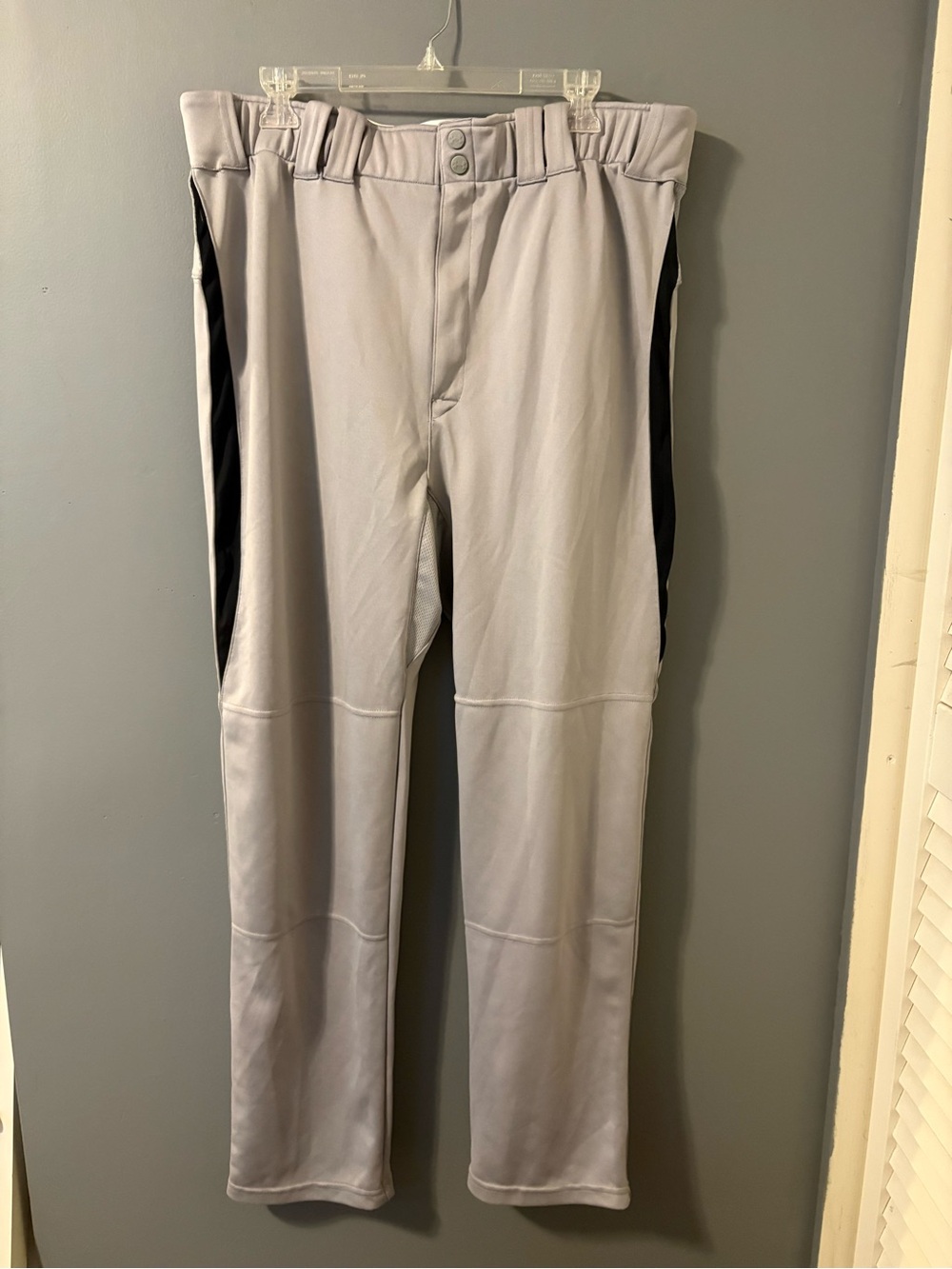 Under Armour Men's Light Gray Baseball Pants with Black Side Panels